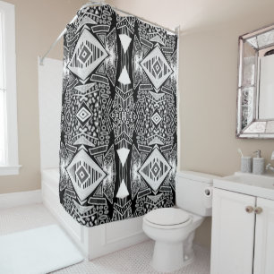 B And W Runway Fashion Inspired Pattern Shower Curtain