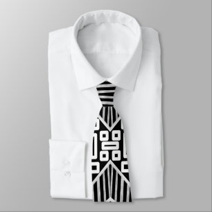 B And W Runway Fashion Inspired Pattern Tie