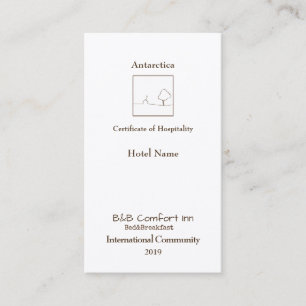 B&B Comfort Inn Antarctica International Community Business Card