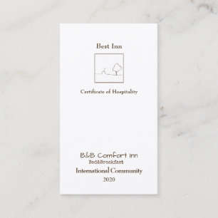 B&B Comfort Inn International Community 2020 Business Card