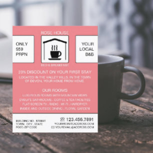 B&B Logo, Bed & Breakfast Accommodation Advert Flyer