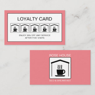 B&B Logo, Bed & Breakfast Accommodation Business Loyalty Card