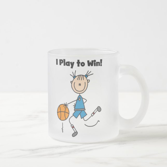 B-Ball Play to Win Frosted Glass Coffee Mug (Right)