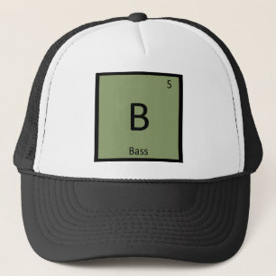 B - Bass Fishing Chemistry Periodic Table Symbol Trucker Hat