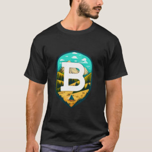 B Big Letter Mountain Camping Long Sleeve T Shirt
