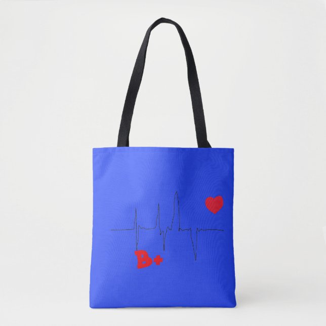 B+ Blood Group Type Positive Rhesus Tote Bag (Front)