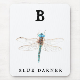 "B" Blue Darner Mouse Mat