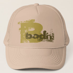 B, bodhi, fitness studios trucker hat