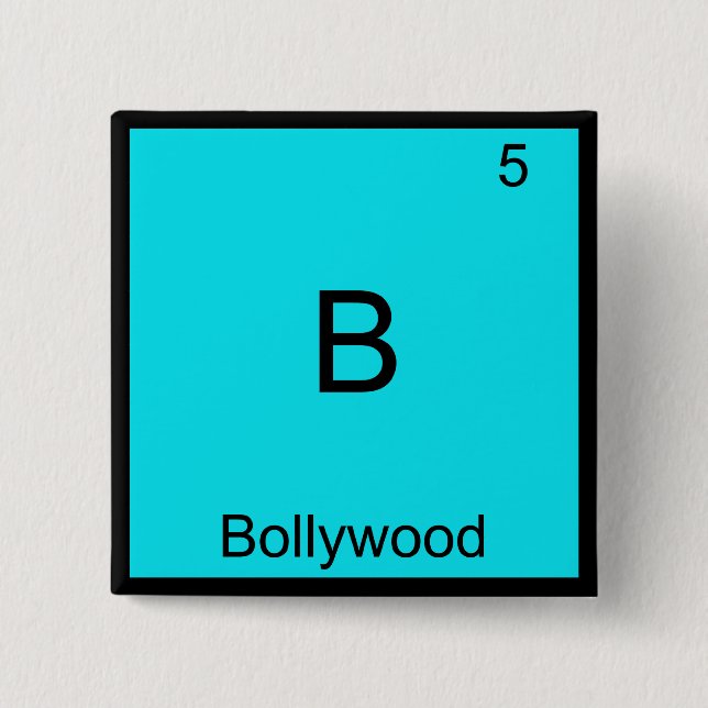 B - Bollywood Funny Chemistry Element Symbol Tee 15 Cm Square Badge (Front)