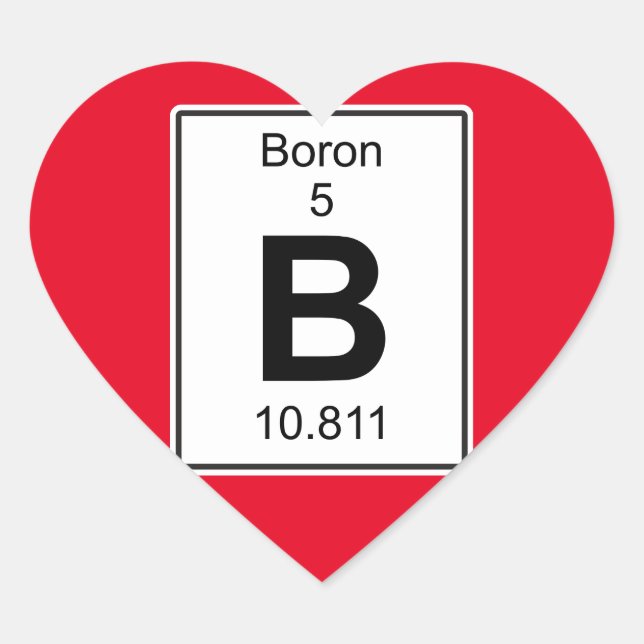 B - Boron Heart Sticker (Front)