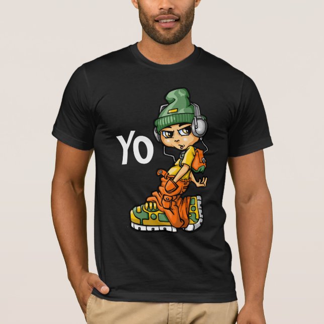 B boy and mp3 T-Shirt (Front)