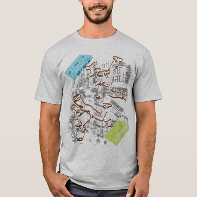 B-boy Cassette Battle (grey) T-Shirt (Front)