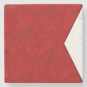 B Bravo Watercolor Nautical Signal Maritime Flag Stone Coaster