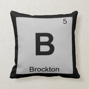 B - Brockton Massachusetts Chemistry Symbol City Cushion