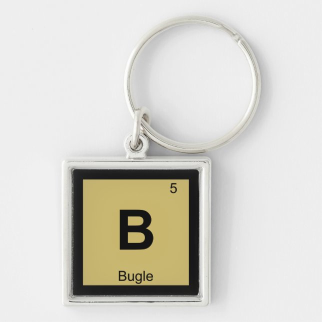 B - Bugle Music Chemistry Periodic Table Symbol Key Ring (Front)