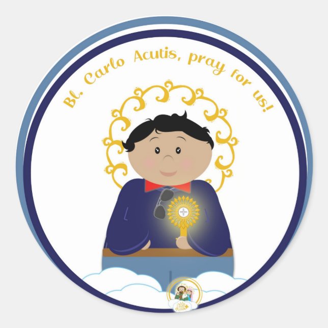 B. Carlo Acutis Classic Round Sticker (Front)