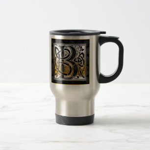 B "Celtic Black Stone" Monogram Travel Mugs