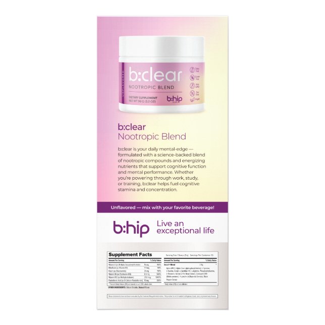 b:clear rack card (Front)