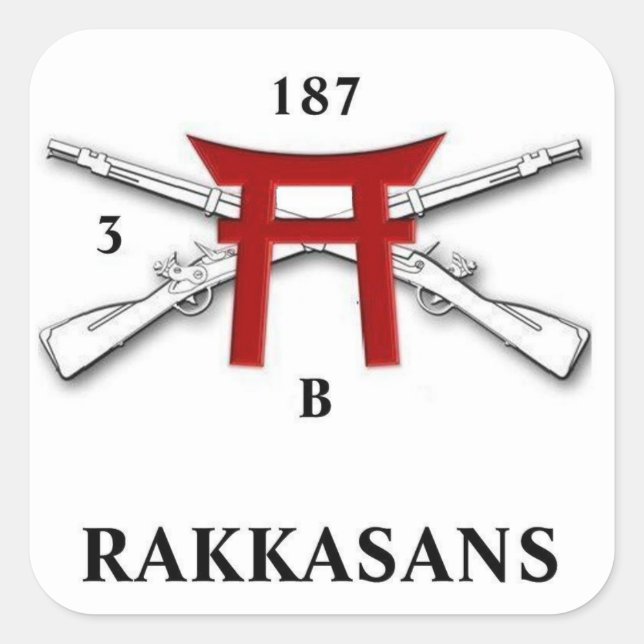 B Co 3rd Bn 187th Infantry Stickers (Front)