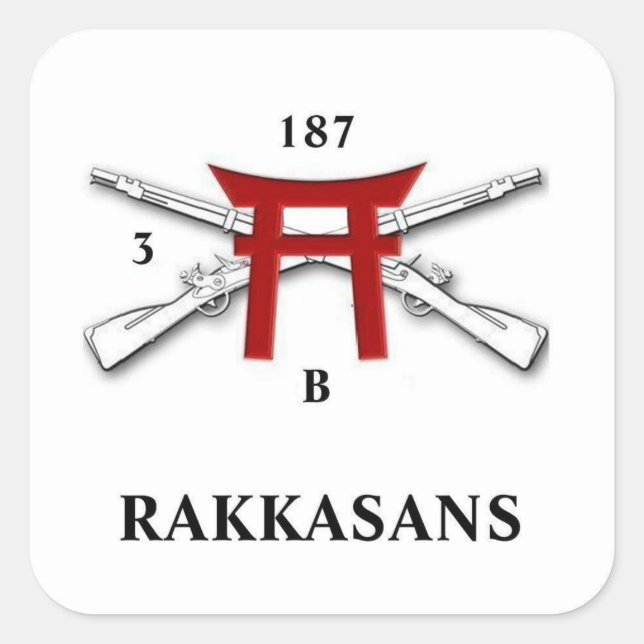 B Co 3rd Bn 187th Infantry Stickers (Front)