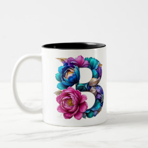 B Coffee Mug – Floral Design for Gifting
