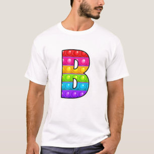 B Cutest Capital Letter B Alphabet Funny Poppin Ki T-Shirt