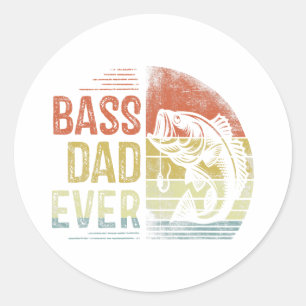 B Dad Ever Fishing Gifts Dad Birthday Vintage Classic Round Sticker