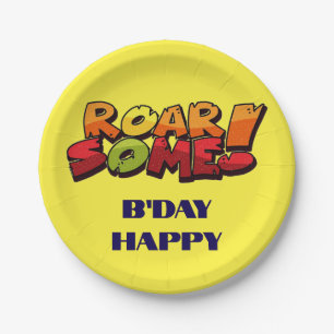 “B’Day Happy” Round Paper Plate