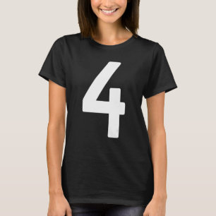 B Day Number 4 Monogram Norwester Font Initial Alp T-Shirt