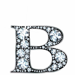 "B" Diamond Bling Photo Sculpture