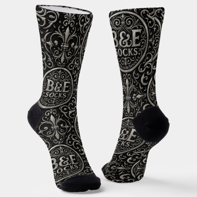 B&E Socks Bold and Elaborate Design 001864 (Angled)