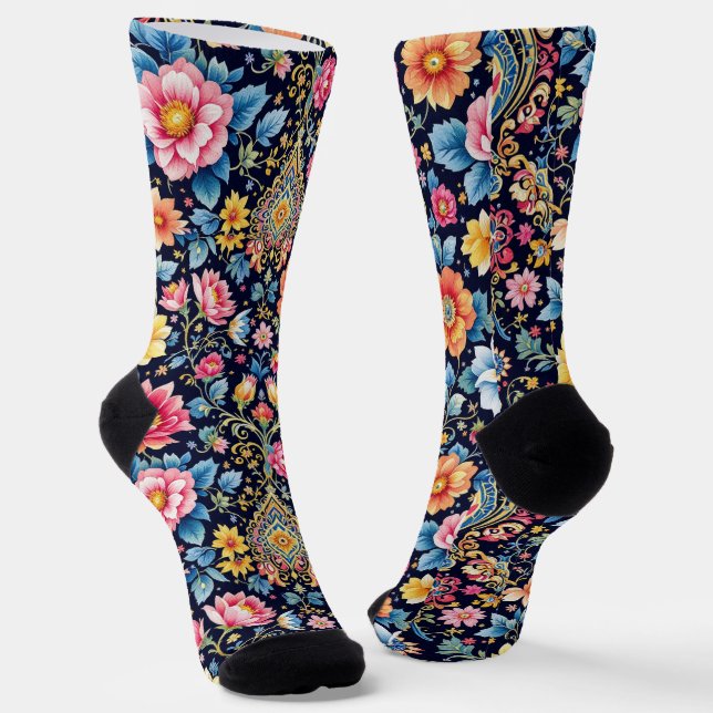 B&E Socks Bold and Elaborate Design 002029 (Angled)