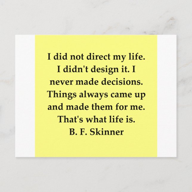 b f skinner quote postcard (Front)