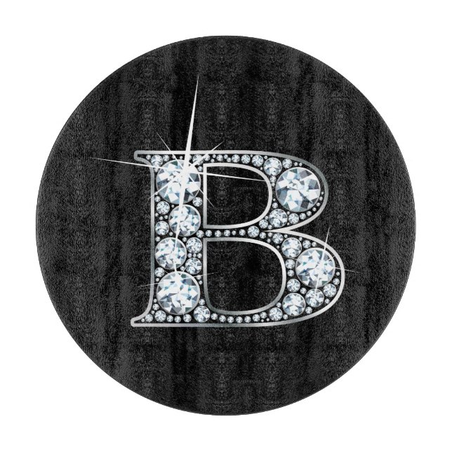 B Faux-"Diamond" Monogram Cutting Board (Front)