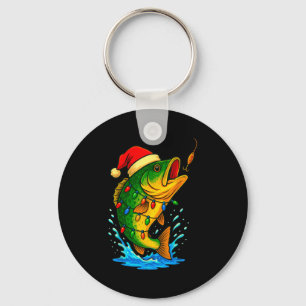 B Fish Christmas Fishing Key Ring