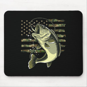 B Fish Fishing Usa American Flag Camouflage Fisher Mouse Mat