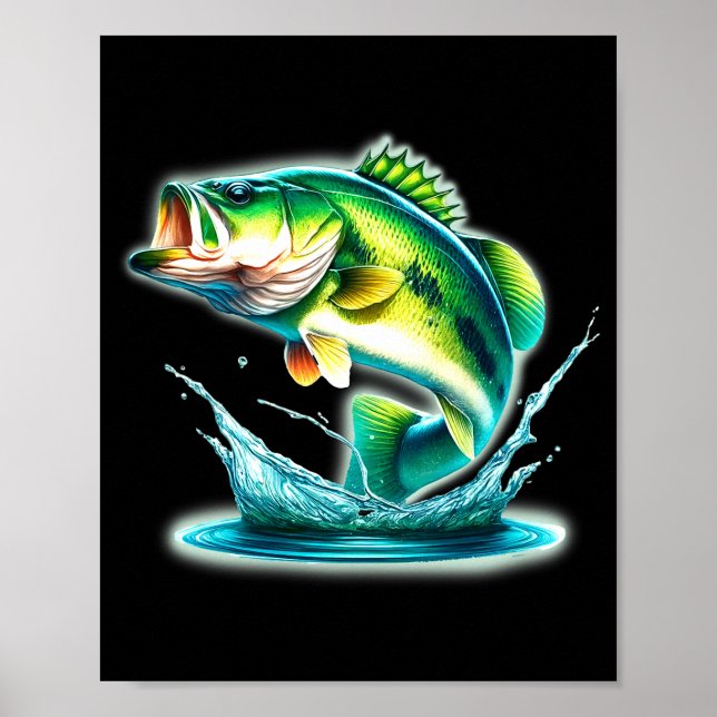 B Fish Jumng Comfort Colors Adult Heavyweight  Poster (Front)