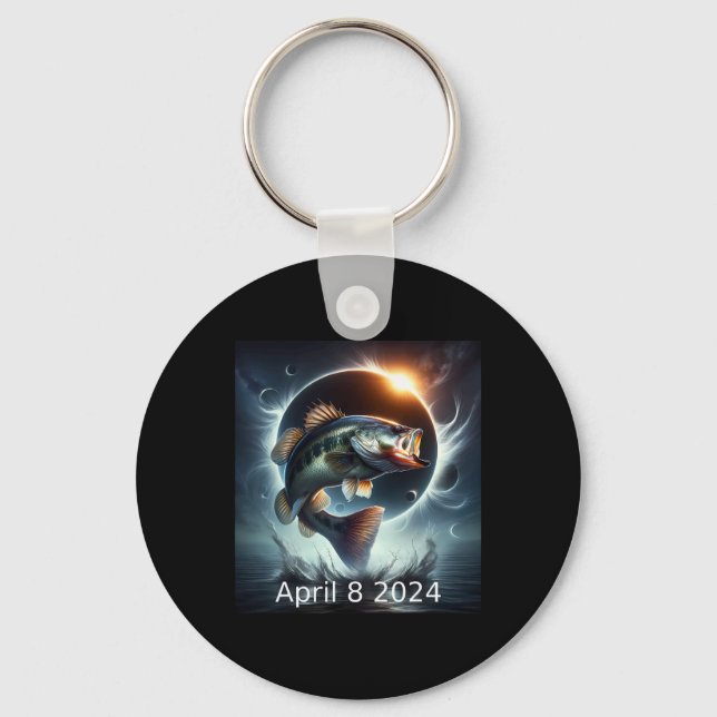 B Fish Solar Eclipse April 8 2024  Key Ring (Front)