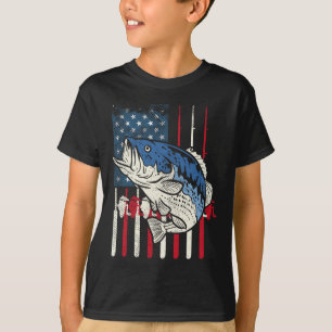 B Fish Us American Flag Patriotic Fishing Fisherma T-Shirt