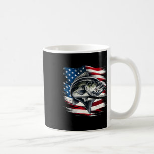 B Fish Usa Flag Fisherman 4th Of July Fishing Coffee Mug