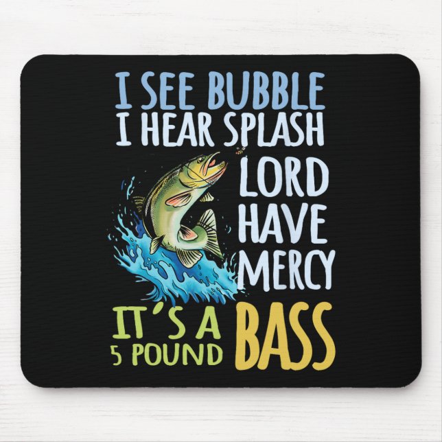 B Fishing Angling Sport Black B Fish  Mouse Mat (Front)