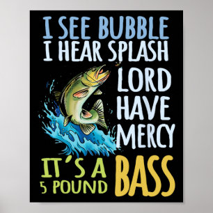 B Fishing Angling Sport Black B Fish Poster