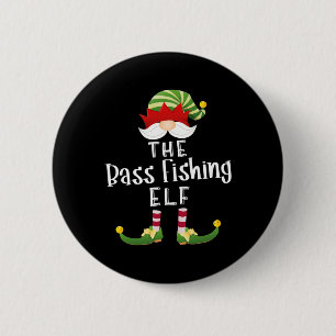 B Fishing Elf Group Christmas Funny Pajama Party 6 Cm Round Badge