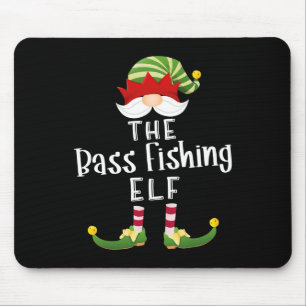 B Fishing Elf Group Christmas Funny Pajama Party Mouse Mat