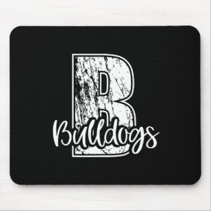 B For Bulldogs School Sports Fan Team Spirit  Mouse Mat