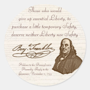B. Franklin: Liberty & Safety - Sticker