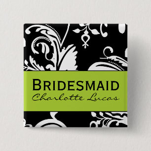 B&G Square Bridesmaid Button