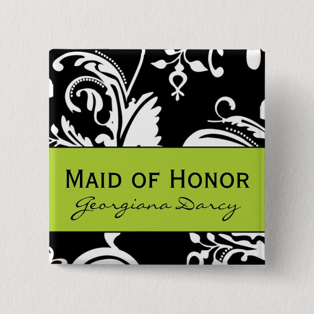 B&G Square Maid of Honour Button (Front)