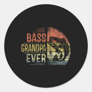 B Grandpa Ever Fishing Gifts Grandpa Birthday Vint Classic Round Sticker