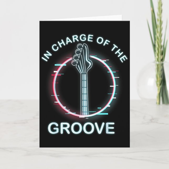 B Guitar Music Cool B-player  Card (Front)